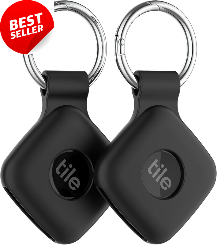 2x Silicone Case for Tile Mate Tracker Holder Carabiner Cover Black