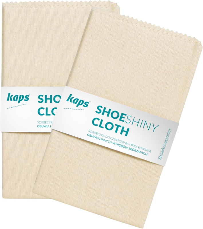 Kaps Shoe Polish Cloth, 2 Pack - 100% Cotton for Polishing & Cleaning