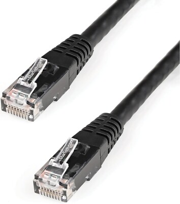 StarTech.com 7ft CAT6 Ethernet Cable - Black CAT 6 Gigabit Ethernet Wire -650MHz