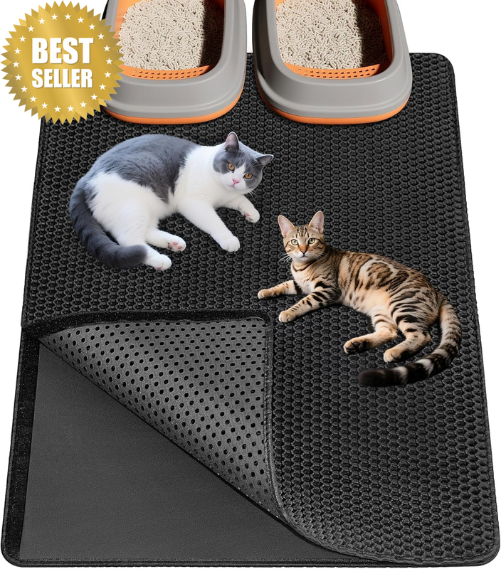 Extra Large Cat Litter Mat Kitty Litter Trapping Mat for Litter Box - Honeycomb