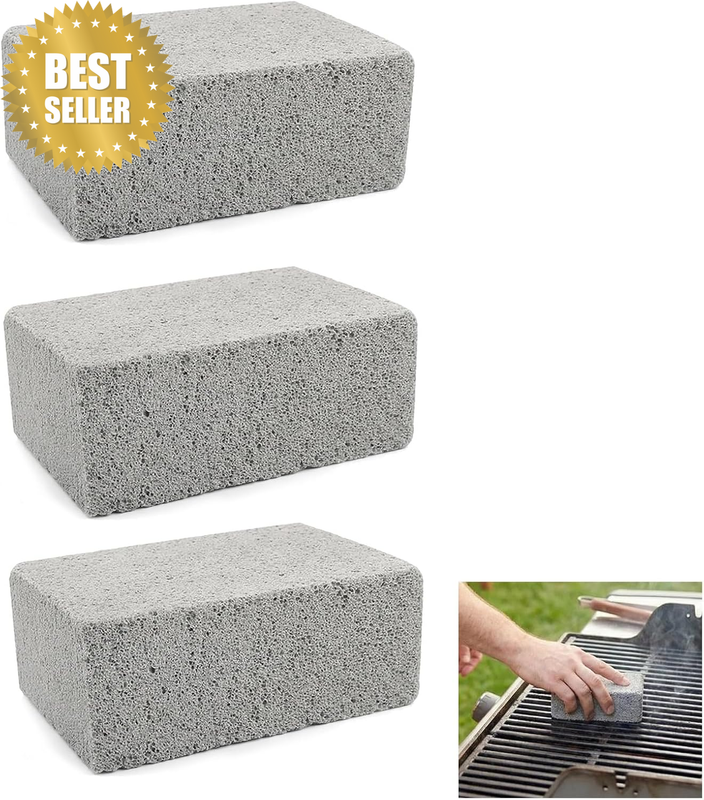 3 Pack Heavy Duty Griddle Stone Cleaning Blocks for BBQ Grill and Griddle Racks,