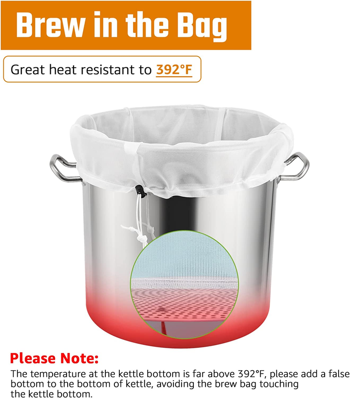 Hilangsan Brew Bag Food Safe Straining Bag 180 Micron Fine Mesh Bag Reusable  