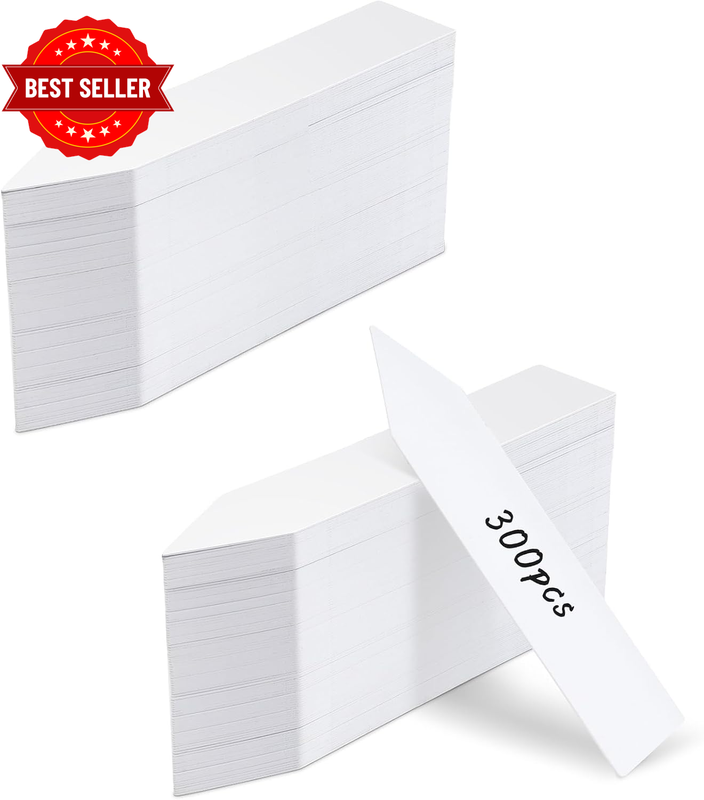 Plant Labels 10Cm X 2Cm 300 Pcs White Waterproof Plastic Plant Tags