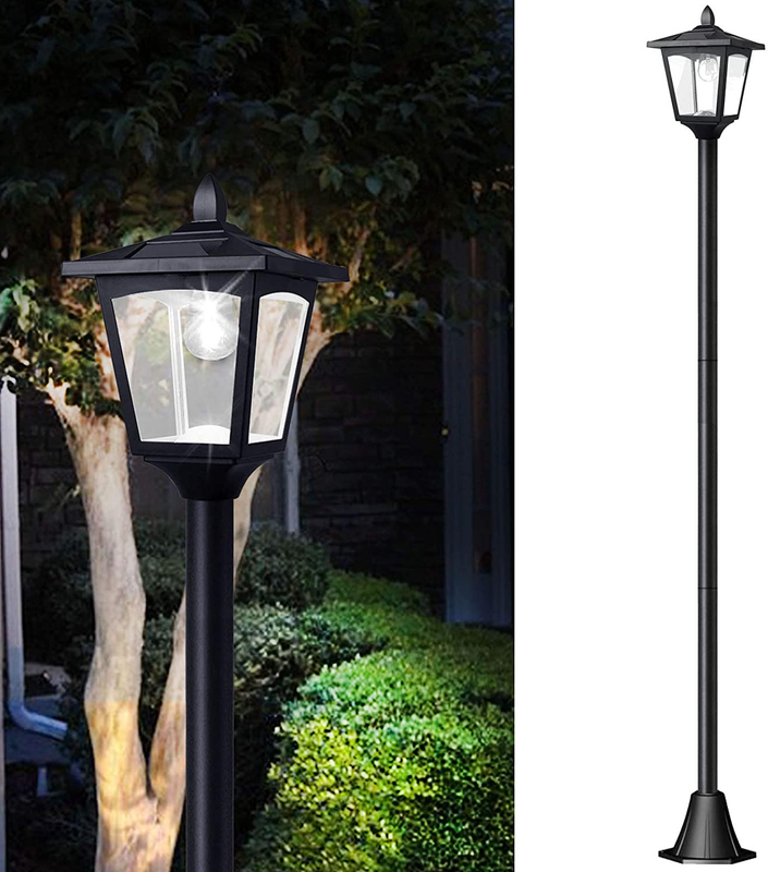 Solar LED Post Lamp Garden Lawn Street Pathway Driveway Vint