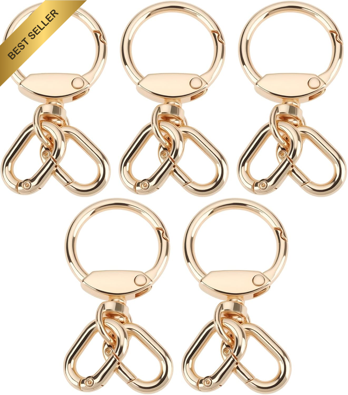 5Pcs Gold Metal Lobster Claw Clasps 44X32Mm Swivel Clasp Key Rings