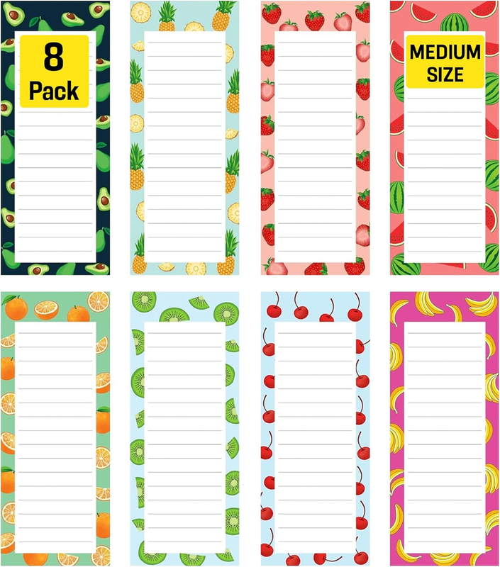 8 Pack Magnetic Notepads for Fridge Grocery Shopping To-Do Lis...