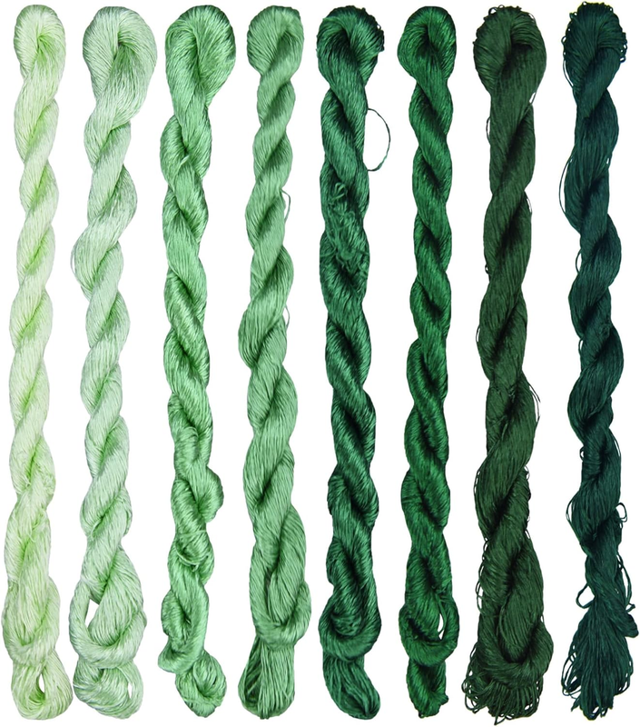 Natural 100% Silk Thread Handmade Embroidery Thread Floss 8 Colors Each 110 Mete