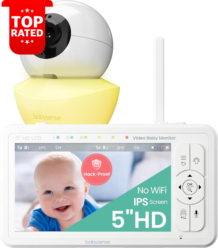 5" HD Baby Monitor Camera Night Vision Remote Pan Tilt Long Range 4X Zoom
