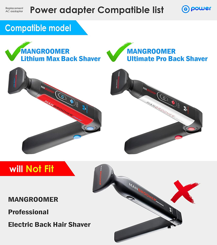 T POWER Charger for Mangroomer Lithium Max Back Shaver & Ultimate PRO Back Shave