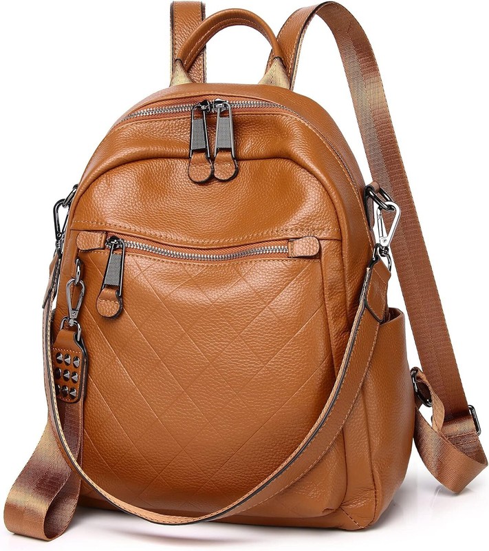 Genuine Leather Backpack Purse for Women - Soft Leather Convertible Shoulder Bag