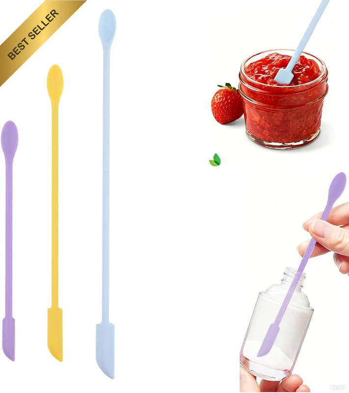 3 Pack Mini Silicone Spatula Set, Bpa Free Makeup Spatula, Makeup Spatula Reach