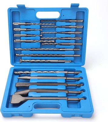 FF ERA 17 PCS SDS Plus Rotary Hammer Drill Bits & Chisels Set - Concrete Maso...