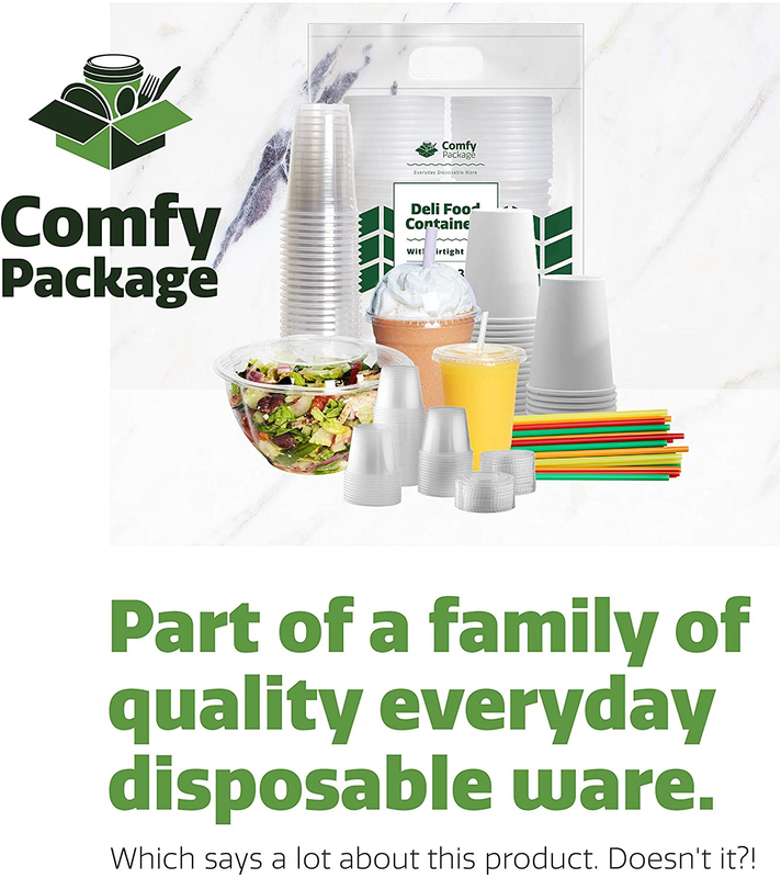 Comfy Package [100 Sets - 1 Oz.] Plastic Disposable Portion Cups with Lids, Souf