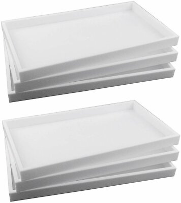 888 Display USA 6-Piece 1-Inch Deep Black Full Size Plastic Stackable Jewelry...