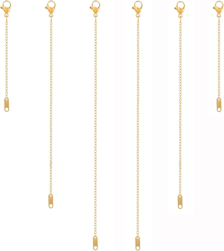 6 Piece Necklace Extender, Gold Plated Necklace Extender, 2