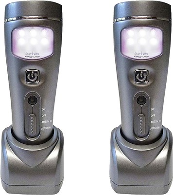 Capstone Lighting 4-in-1 Eco-I-Lite, 2 Pack   Emergency Flashlights, Silver 