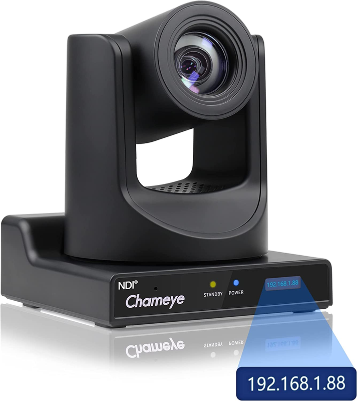 NDI PTZ Camera 20X Optical Zoom AI Auto Tracking PTZ Camera with LCD Display, 3G