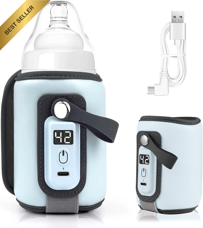 Baby Bottle Warmer, 5-Temperature Baby Milk Heating Keeper, Portable USB Bottle