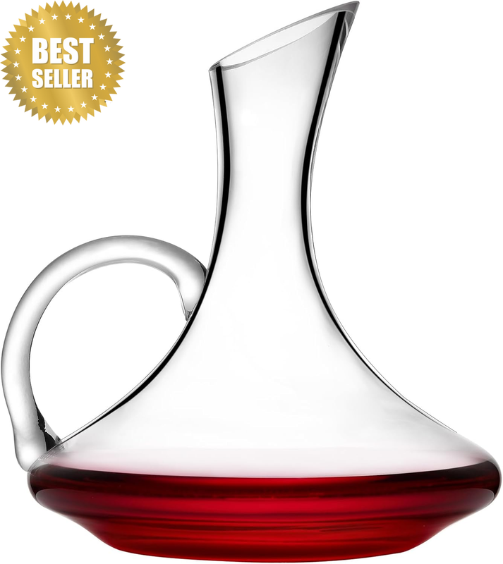 Wine Decanter 1500Ml/52Oz Elegant Red Wine Carafe Decanter, Hand Blown Lead-Free