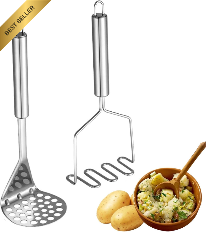 2Pcs Stainless Steel Mashed Potato Masher Wire Type Firm Vegetables Heavy Duty W