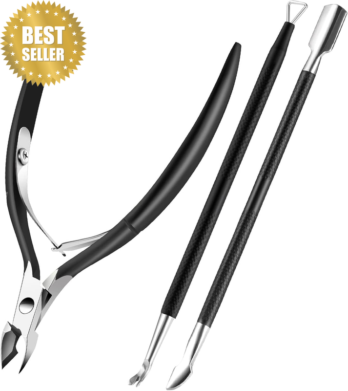 3 Pcs Cuticle Remover, Cuticle Trimmer with Cuticle Pusher, Professional Stainle