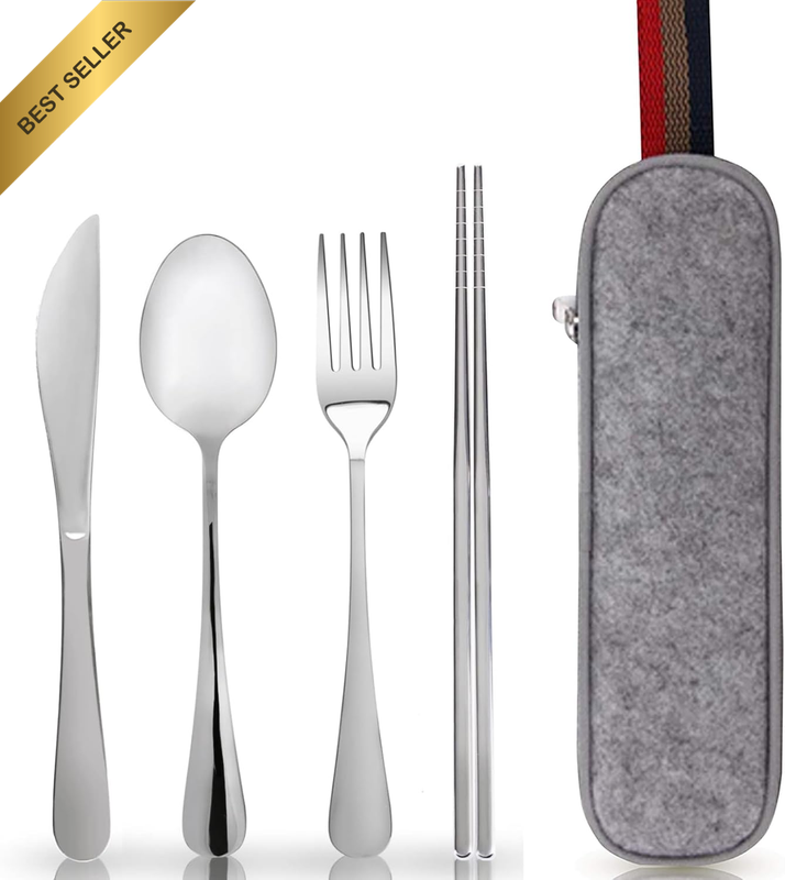 Travel Cutlery Set Portable Camping Utensils SS Flatware Knife Fork Spoon Chopst