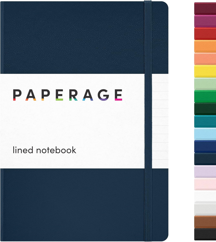 Lined Journal Notebook, (Navy), 160 Pages, Medium 5.6 in X 8 i...
