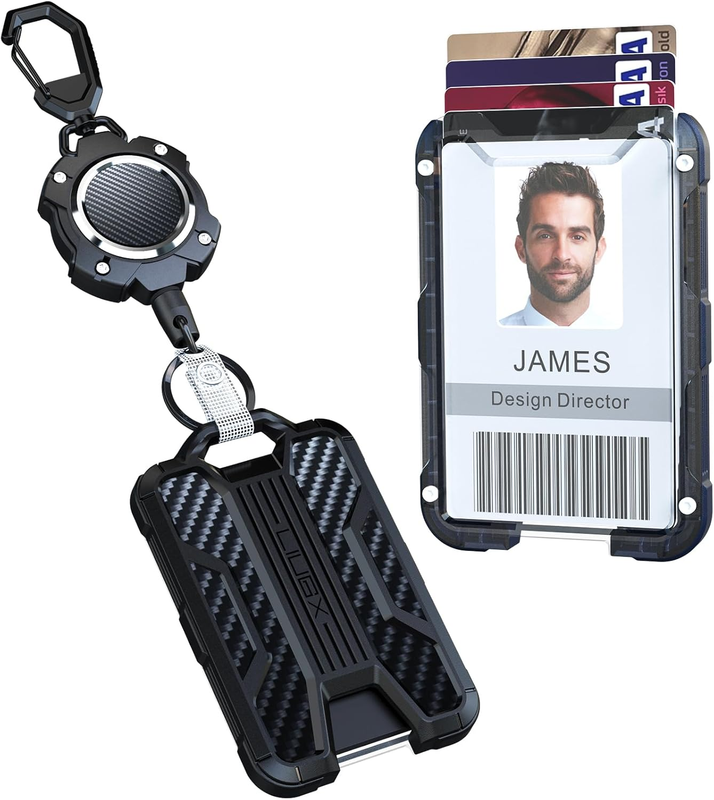 Retractable Badge Holders, Heavy Duty Carabiner Keychain,Durable ID Card Holder