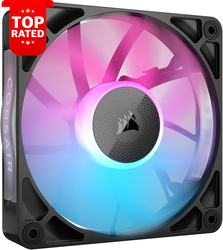 Icue Link RX120 RGB 120mm PWM Fan Magnetic Bearing Black Single Unit