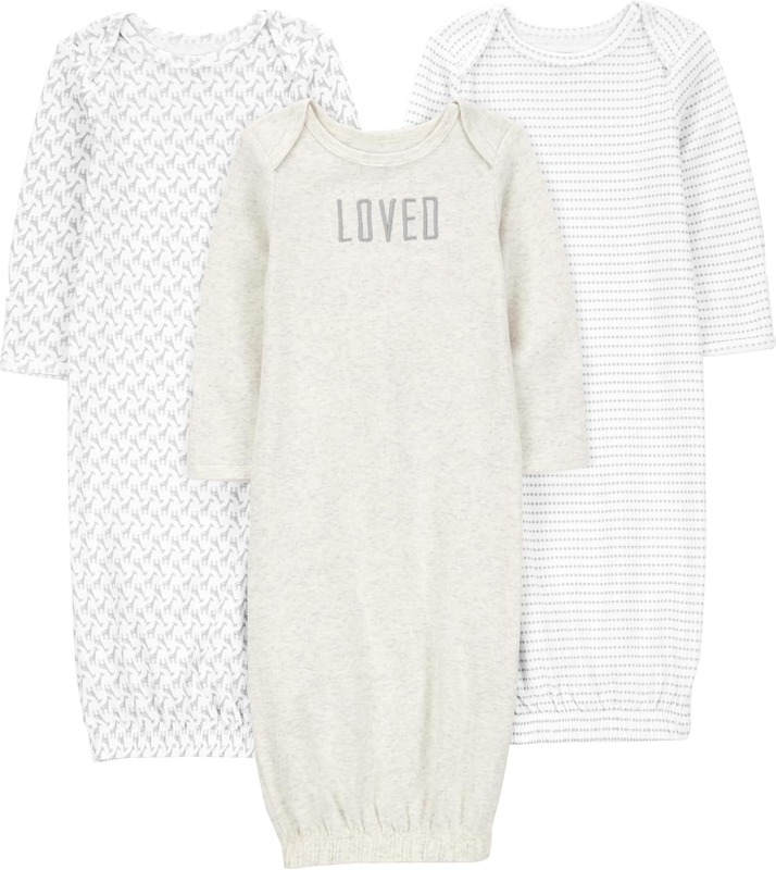 Baby 3-Pack Neutral Cotton Sleeper Gown
