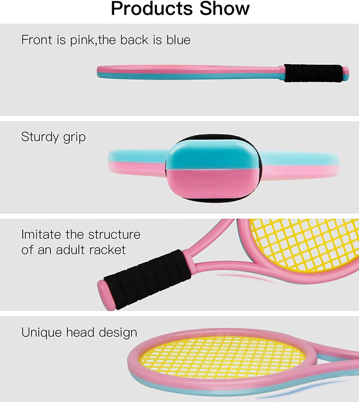 Kid Tennis Racket with Bag,Plastic Racquet Include 2 Foam Ball,2 Tennis Ball,4 B