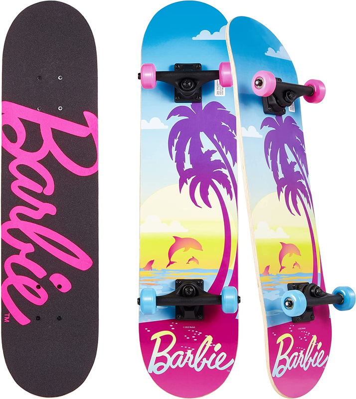Barbie Skateboard with Printed Graphic Grip Tape - Great for Kids and Teens, Cru