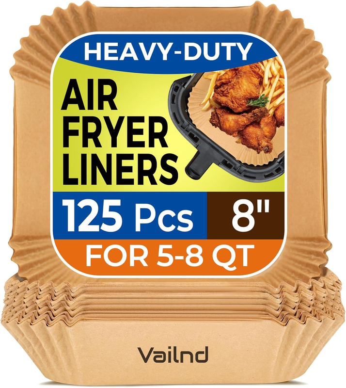 Air Fryer Paper Liners, 125Pcs Parchment Paper, Air Fryer Liners Disposable for