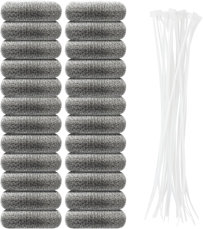 24 PCS Lint Traps, Stainless Steel Lint Catcher for Washing Machine, Pet Hair Re