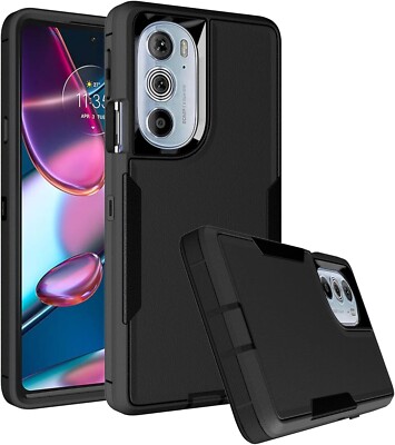 for Motorola Edge+ Plus 2022 Case with Tempered Glass Screen Protector Blue