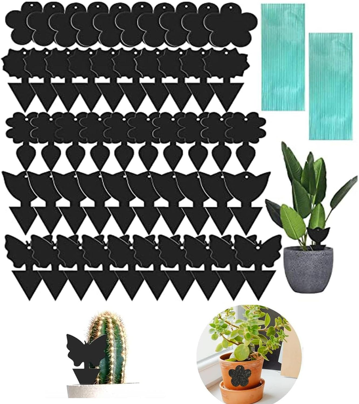 50 Pcs Fruit Fly Traps,Sticky Traps,Fungus Gnat Traps,Black Sticky Bug Traps Non
