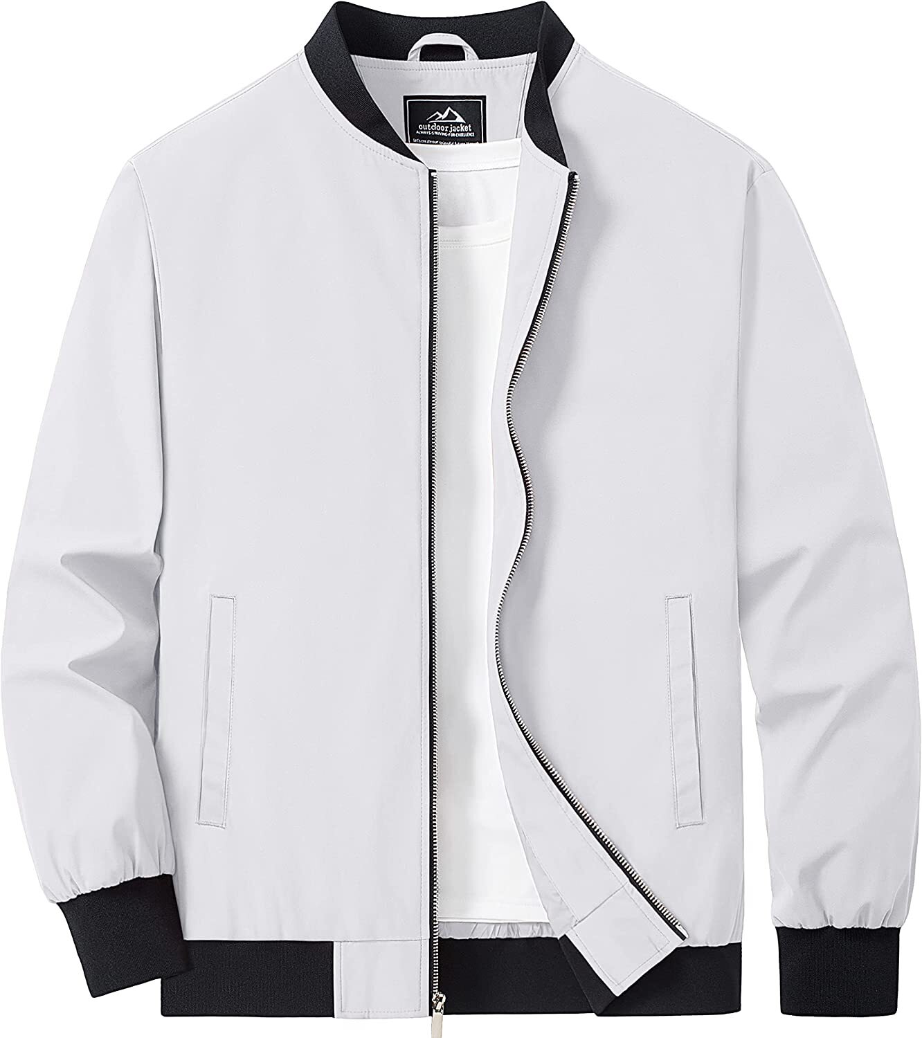 Men's Bomber Jacket Lightweight Full Zip Windbreaker Casual Men's Bomber Jacket Lightweight Full Zip Windbreaker Casual