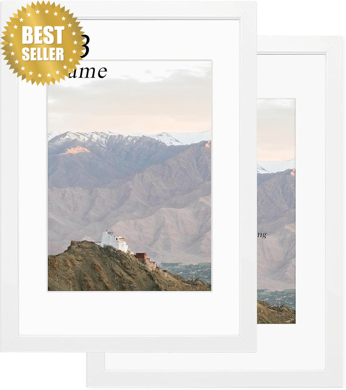 A3 Picture Frame Set of 2-29.7X42 Cm, A3 White Frame with Plexiglass, Frames for