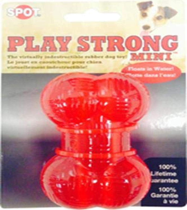 Ethical Dog  54099 Play Strong Rubber Bone, 3.5", Red