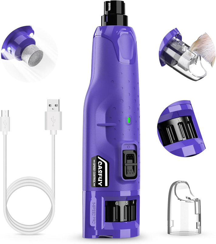 Dog Nail Grinder Quiet - (45Db) 6-Speed Pet Nail Grinder with ...