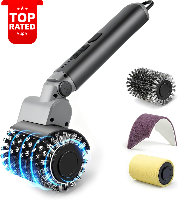 Cordless Electric BBQ Grill Brush Cleaner 3 Heads Adjustable Angle 150 Min