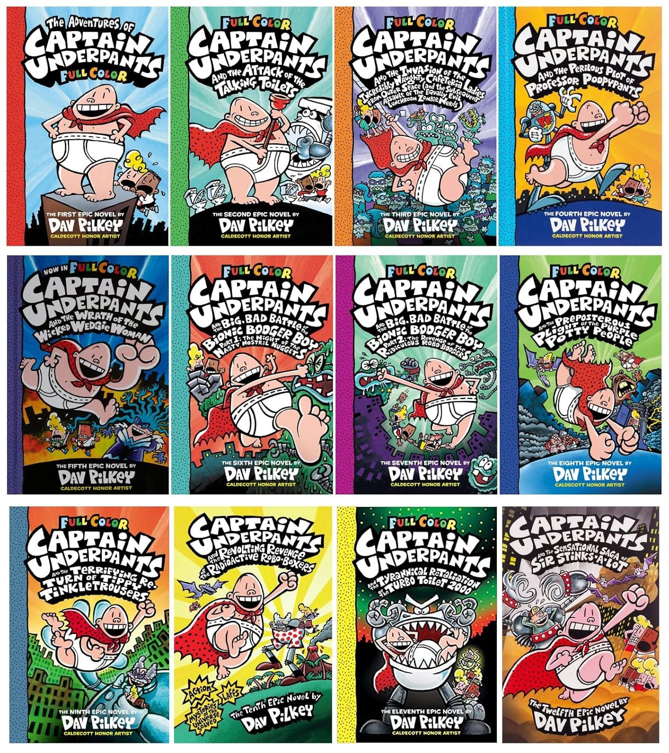新品未使用captain underpants 11冊 Captain Underpants Books 1-12 Complete FULL COLOR Collection