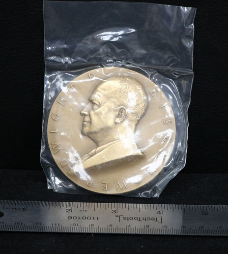 1957 Dwight D Eisenhower Inaugural Presidential Sealed Bronze 3" Medalion #1123