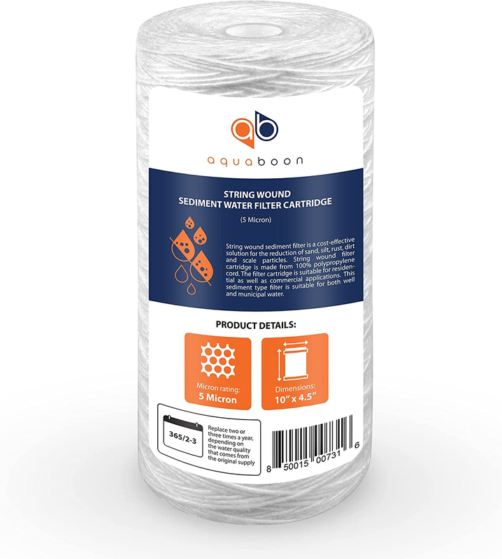 5 Micron Water Filter 10 x 4.5 inch - String Wound Water Filter for Whole House