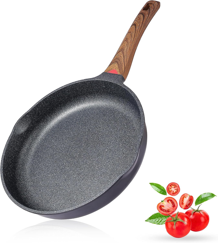 Anti Scratch,9.5 Inch Skillet Cast Aluminum Cookware, Induct