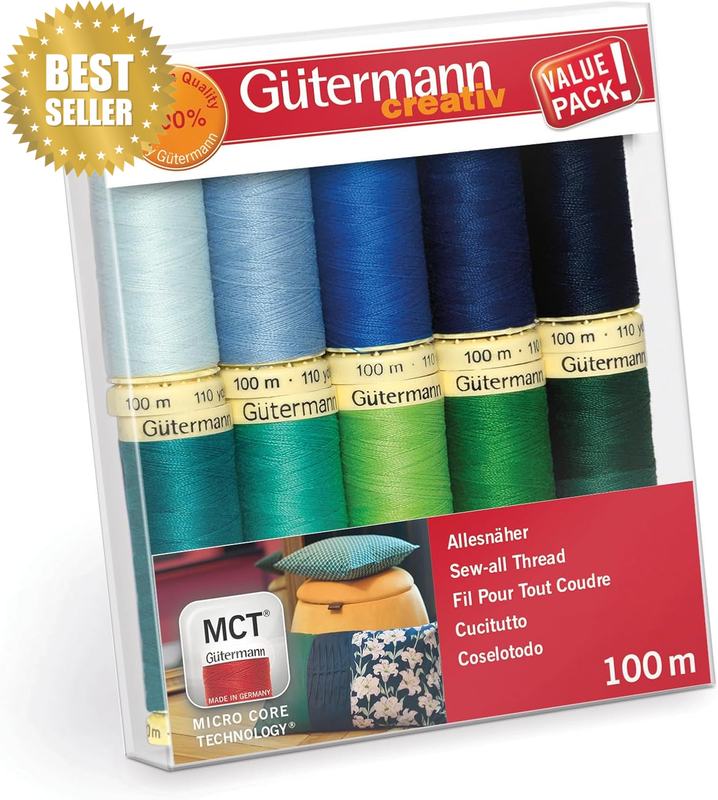 GUTERMANN Sewing Thread Set Sew-All Thread 100Mt 10 Spools - 005