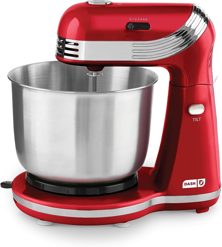 Electric Dash Stand Mixer 6 Speed with 3 qt Stainless Steel 