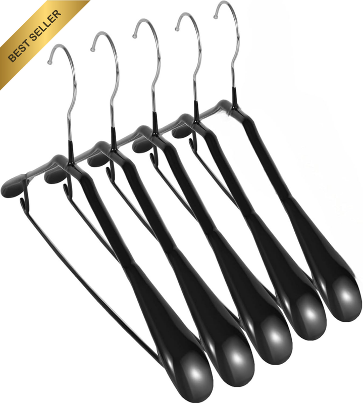 5 Pack Heavy Duty Metal Hangers Non Slip Wide Shoulder Thick Coat Suit
