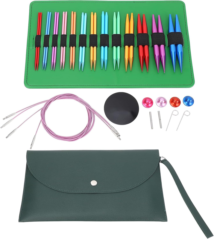 26Pcs 10Cm Interchangeable Circular Knitting Needles, Stainless Steel Knitting N
