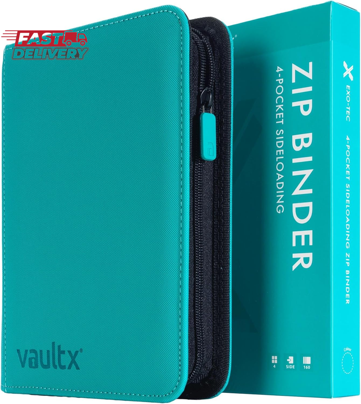 Vault X 4 Pocket Trading Card Zip Binder, 160 Cards, Premium Exo